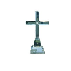 Beautiful 24% lead crystal cross modern kitschy minimalist style unsigned
